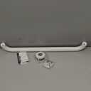 24 Inch Anti Slip Shower Grab Bar Oil Rubbed White 1.25" Diameter,Munzong Bathroom Grab Bar, Knurled Bathroom Balance Bar,Safety Hand Rail Support Handicap Elderly Senior Assist Bath Handle