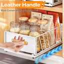 Pull out Cabinet Organizer,Heavy Duty Slide out Pantry Shelves Drawer Storage with Adhesive Nano Film,Sliding Mesh Cabinet Basket with Handle for Kitchen, Bathroom, Home, 11.8W" X 15.7"D X 6.2"H,White
