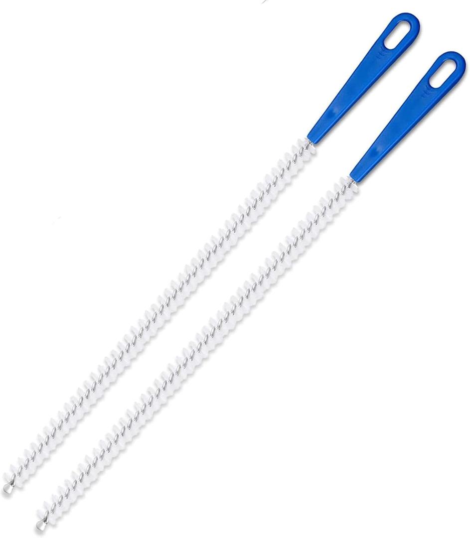 Adove Drain Cleaning Brush 2pack, Long Drain Clog Remover Tool 23.6inch, Pipe Brush Cleaner with Nylon Bristles, Sink Drain Cleaner for Toilet, Kitchen Sink, Bathroom Tub, Shower, and Sewer Drain
