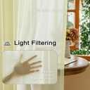MAIHER 108 Inch Light Yellow Pleated Sheer Curtains with Hooks 2 Panels, 42"W x 108"L