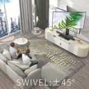 Universal Swivel TV /Table Top TV Standl, 4 Level Height Adjustable, Heavy Duty Tempered Glass Base, Holds up to 66LBS HT02B-001