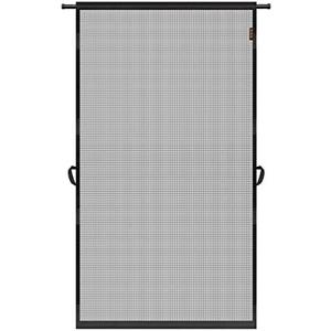 MAGZO Hanging Screen Door, Fits Door Size 36" x 80" (Curtain Size 38'' x 81''), Upgraded Fiberglass Mesh Net with Tension Rod&Hook&Loop (One Piece Can be Installed in 2 Ways), Weighted Bottom, Grey