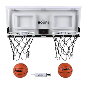 Franklin Sports Over The Door Indoor LED Basketball Hoops-Steel Rim Mini Basket-Includes Ball and Pump-Light Up Backboard Franklin Sports Over The Door Indoor LED Basketball Hoops-Steel Rim Mini Basket-Includes Ball and Pump-Light Up Backboard