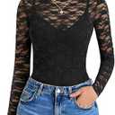 Avidlove Womens Long Sleeve Bodysuit Lace Tops Turtle Neck Shapewear Body Suits Going Out Top Fall Outfits Two Piece Set S