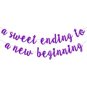 A Sweet Ending to A New Beginning Banner - New Job Decorations - 2025 Graduation Party Decorations Purple