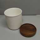 Nucookery 360 Rotating Utensil Holder, 7.2" Large Utensil Crock, White Ceramic Cooking Utensil Organizer with Countertop-Protection Cork Bottom for Farmhouse Kitchen Decor Christmas Gift (White)