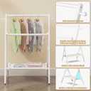 BAMBOOHOMIE Baby Clothing Rack for Baby Shower Pets Dolls, Baby Clothes Rack with Storage Shelf & Double Rods, Toddler Clothes Rack, Mini Closet Baby Shower Rack (White)