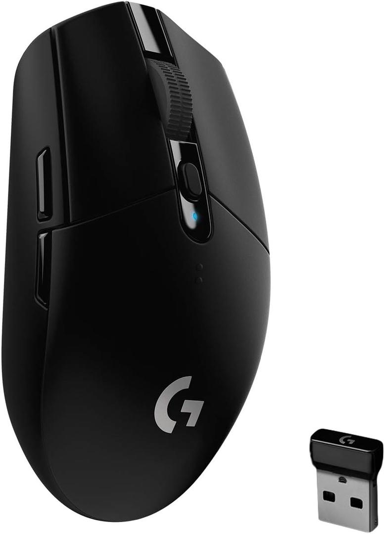 Logitech G305 LIGHTSPEED Wireless Gaming Mouse, Hero 12K Sensor, 12,000 DPI, Lightweight, 6 Programmable Buttons, 250h Battery Life, On-Board Memory, PC/Mac - Black (Black)