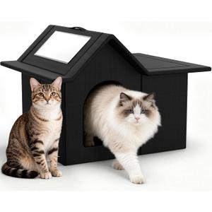 Outdoor Cat House, Weatherproof Pet Shelter for Cats, Durable Cat Bed for Outdoor Indoor, Easy Assembly