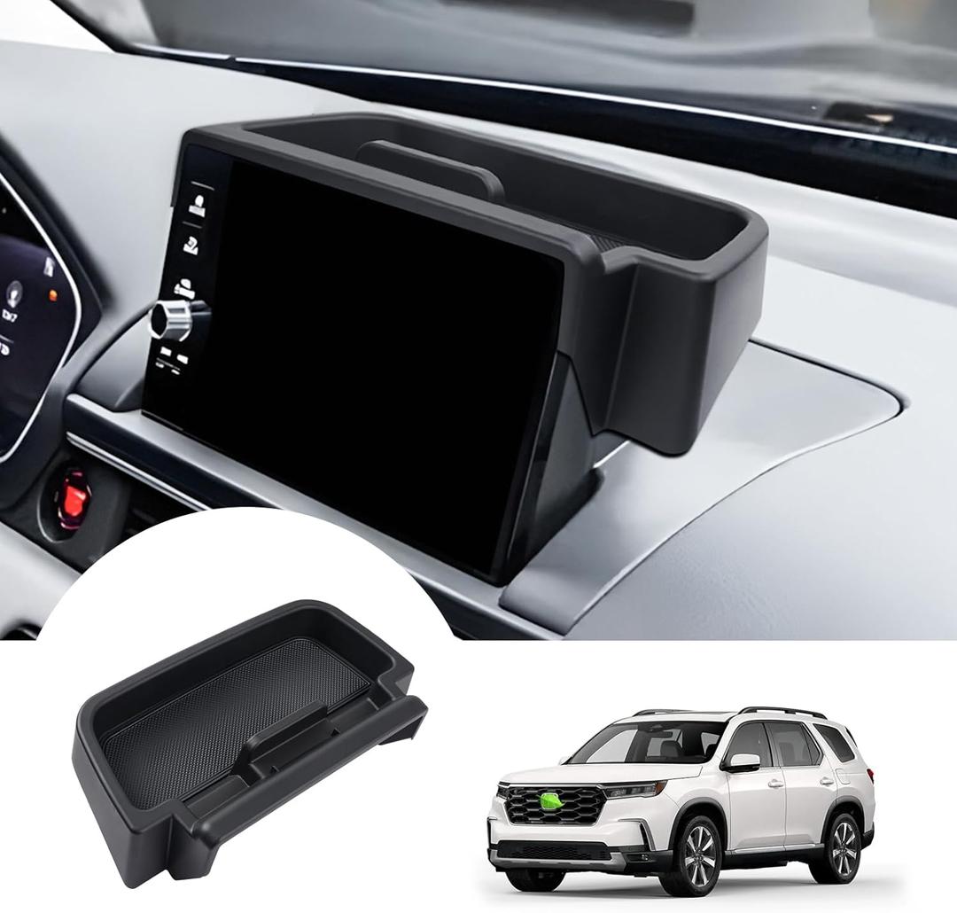 Autorder Center Console Dash Organizer for 2023-2026 Honda Pilot Accessories Dashboard Insert Tray with Cellphone Holder Storage Box with Anti-Slip Mat