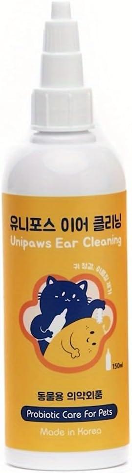 2 x UNIPAWS Pet Ear Drops for Dogs & Cats  Vet-Recommended Ear Cleaner & Deodorizer  Helps Reduce Wax Buildup & Soothe Itchy Ears  5.1 fl oz Probiotic & Moisturizing Formula, Made in Korea