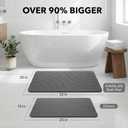 32x20 Large Stone Bath Mat for Floor, Diatomaceous Earth Shower Mat,Non-Slip Quick Drying, Super Absorbent Diatomite Stone Bath Mat Elegant Modern Design, Grey (StormGrey), 31.5" x 19.7"