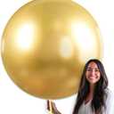PartyWoo Metallic Gold Balloons 4 pcs 36 Inch Extra Large Big Jumbo Giant Chrome Gold Latex Helium Balloons for Graduation Baby Shower Christmas Wedding New Year Birthday Party Decorations Gold-G101