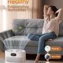 Reuseable Wick Evaporative Humidifier for Bedroom Quiet Healthy Baby Humidifier, No White Dust, Evaporative Humidifier Large Room 800ml/h 3 Speeds, 2