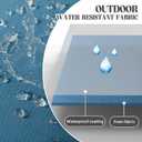 WOLKI Waterproof Outdoor Pillows 20x20 Feather and Down Filled Throw Pillow for Patio Furniture, Outside Decorative Pillow Set of 2,Blue