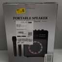 Karaoke Machine for Adults, Portable Bluetooth Speaker with 2 Wireless Microphones and Lights Show, Karaoke Speaker with Bass & Treble, Supports for TWS,USB,FM,REC,AUX in,TF Card for Party/Meeting