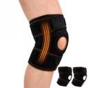 Knee Brace for Women and Men, 2 Count Adjustable Open Patella Knee Brace with 4 Side Stabilizers, Wraparound 3mm Neoprene Knee Support for Running, Walking, Gym, Fits 1328 in Thigh