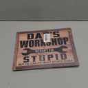 Dad's Workshop Sign, Decorative Hanging Wood Plaque for Wall, Woodworking Decor, Workshop Garage Decor, Funny Garage Decor Signs, Dad Birthday Gift, Father's Day Gift for Dad from Daughter Son, 2 Pack