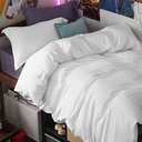 Bedsure Duvet Cover Twin/Twin XL Size - Soft Double Brushed Bedding Set for Kids & Adults, Zipper Closure, 2 Pieces, Includes 1 Duvet Cover & 1 Pillow Sham, NO Comforter, White, Queen Size