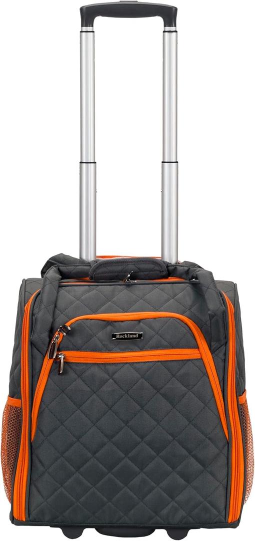 Rockland Melrose Upright Wheeled Underseater Carry-On Luggage, Charcoal, 15 inch