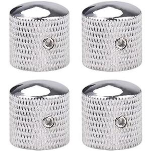 XIYANGJUAN 4Pcs Metal Guitar Knobs Chrome Volume Tone Control Knob Silver Dome Knobs with Allen Keys for Fender Telecaster Gibson Les Paul Electric Guitar Bass Accessories(Chrome)