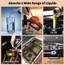 100 Pcs Oil Absorbent Pads - 10"x13" Oil Spill Mats for Garage, Workshop & Auto Repair, Reusable, Fast Cleanup for Oil, Grease & Coolant (Grey, Boxed)