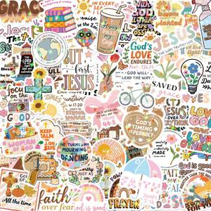 120PCS Christian Bible Verse Stickers, Inspirational Bible Verse Stickers for Water Bottles Boho Religious Faith for Journaling Scrapbook Laptop, Christian Gifts