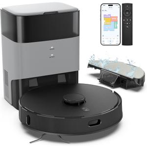 T20+ Robot Vacuum and Mop Combo Self-Emptying, 6,000Pa Suction Robot Vacuum Cleaner, 75-Day Hands-Free, Home Mapping, APP/Remote Control, 180Mins, Robotic Vacuum for Pet Hair, Carpet, Hard Floor