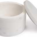 Repan White Marble Salt Cellar with Lid | 4x2.5 Inch Stone Storage Jar for Salt, Spices, Jewelry | Decorative Marble Container for Kitchen, Living Room, Bedroom, Bathroom and Home Décor