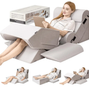 9PCS Orthopedic Bed Wedge Pillow Set for After Surgery Recovery, Body Positioners for Back and Leg Pain Relief, Adjustable Memory Foam Comfort for Sitting up in Bed, Ideal for Adult Acid Reflux & GERD