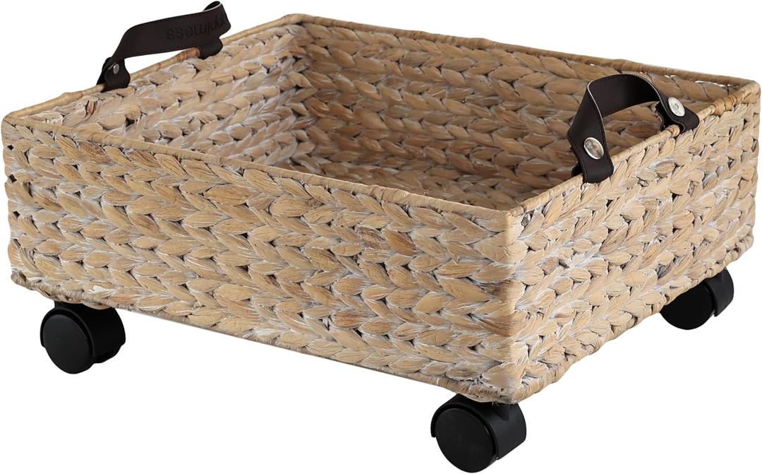 happimess Adaline Underbed Hyacinth Storage Bin 18.11", White Wash