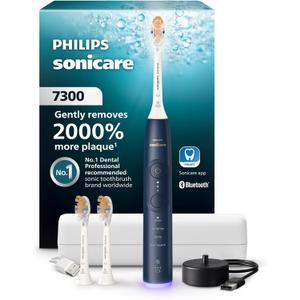 Philips Sonicare 7300 Series Electric Toothbrush - Next-Generation Sonicare Technology, Pressure Sensor, 12 Brushing Settings, SmarTimer, 21-Day Runtime, Travel Case, Navy Blue, HX7423/05