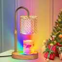 Candle Warmer Lamp, Candle Warmer Lamp with Timer, Wax Warmer with RGB Light and Dimmer, Height Adjustable - Perfect Housewarming Gift for Mom and Women (Golden)