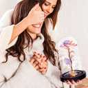 Childom Valentines Gifts for Her,Birthday Gifts for Women,Valentines Day Flowers Gifts for Mom,Women,Her,Wife,Grandma,Light Up Rose in Glass Dome,Colorful Rainbow Mothers Day Flowers for Delivery