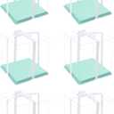 XININSUN clear cake box with ribbon,8inch 10inch cake boxes,transparent tall cake box cake carrier,Cake Containers clear gift box for Wedding,Birthday,Party(6pcs-green)