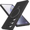 Mag-Ring for Galaxy S25 Ultra Case, Liquid Silicone [Moisturizing Factor] Exreme Soft Slim Phone Case with Stand [Compatible with Mag-Safe] for Samsung Galaxy S25 Ultra 6.9" Men Women, Black