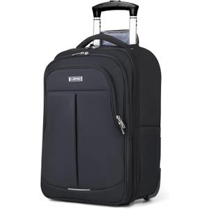 Rolling Backpack for Adults,18 Inch Waterproof Carry-on Backpack with Wheels, Wheeled Backpack Carry-on Luggage, Travel Backpack for Men Women Trolley Laptop Backpack, Black Large