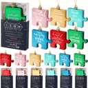 Jenaai 54 Pcs Inspirational Christmas Ornaments Bulk Christmas Tree Puzzle Hanging Ornament Team Coworkers Appreciation Gifts for Xmas Groups of Employee Staff Nurses Teachers