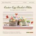 Ashler Easter Egg Basket-Shaped Pillow, Egg Throw Pillow with 3D Eggs Pillow, Soft Velvet Easter Decorative with Cute Embroidery and Bow for Couch, Bedroom, Living Room, Light Green, 17x13 inches