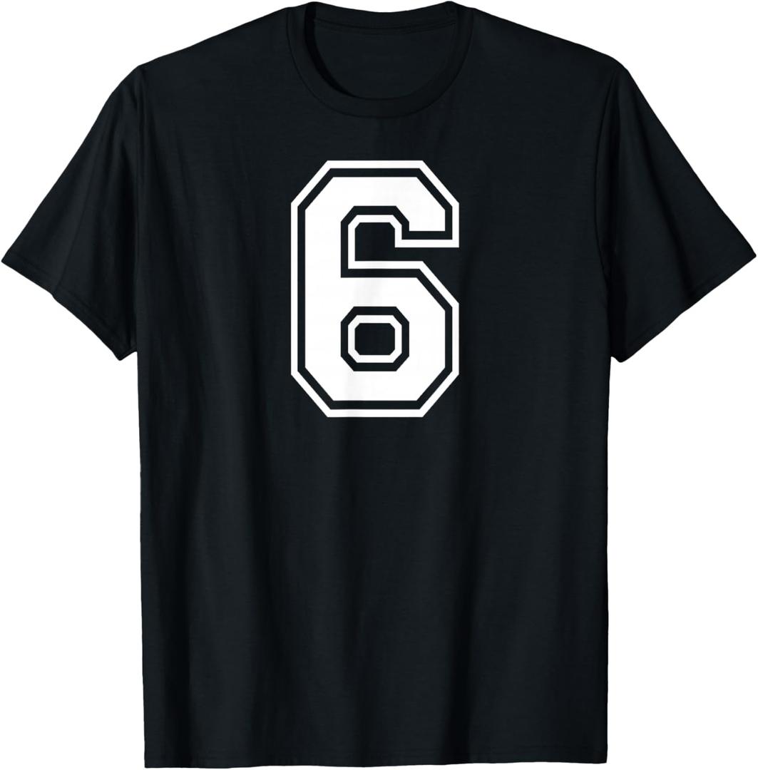 6 Number Six Team Sports Graphic Design Matching Varsity T-Shirt, XL