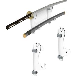Sword Stand Sword Hook wo-Layer Wall-Mounted Samurai Sword Stand Display Stand Sword Stand Sword Holder Support All Swords (Transparent)