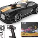 KM3299 RC Drift Car, 1:32 Scale High-Speed 4WD Mini Electric Remote Control Drift Vehicle, 30 km/h with Gyro Stabilization and LED Lights 2025 Gift for Adult (Black)
