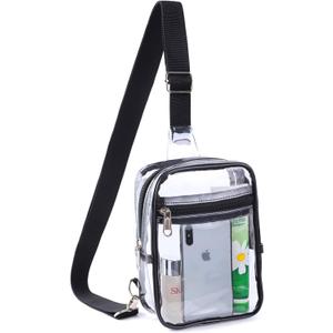 Sling Bag, Stadium Approved Fanny Pack for Women & Men - Small Clear Crossbody Bags for Hiking, Travel, Beach, Sports Events, Concerts