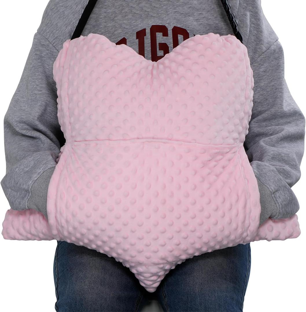 SWISSELITE Hysterectomy Pillow for Abdominal Surgery, Hysterectomy Recovery Tummy Pillow with Pocket, C-Section Healing Must Have, Cervical Cancer Recovery Gifts (Pink)