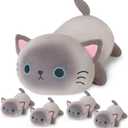 SQEQE Siamese Cat Stuffed Animals 5 in 1, Cute Siamese Cat Plush with 4 Babies in Tummy, Christmas Birthday Gifts for Boys and Girls