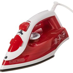 BLACK+DECKER Variable Control Compact Iron, TrueGlide Premium Nonstick Soleplate, Ergonomic Mist/Steam Burst, Red