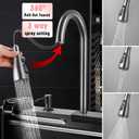 Stainless steel kitchen sinks single bowl above and under counter basins multifunctional black sink with waterfall pull out faucet and glass washer and accessories(Gray,80 * 45 * 20CM)