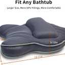 Poemland Extra Thick Large Bath Pillow with Neck,Back,Head Support for Bathtub, Spa, Soaking Gray(19''x15'')