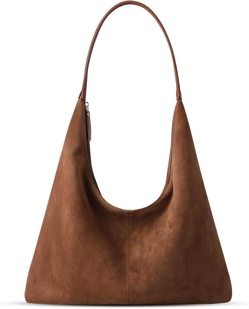 Suede Shoulder Bag for Women Suede Purse Boho Bags Slouchy Tote Bag Satchels Trendy Crescent Crossbody Bag Handbag