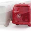BRISA VW Collection - Volkswagen Salt & Pepper Shakers in Ceramic with T1 Bus Design 2-piece set (Classic Bus/White & Red)